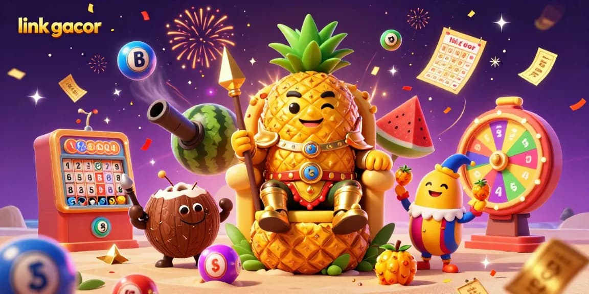 Engage in thrilling lottery action with link gacor, featuring vibrant characters and colorful jackpot elements.