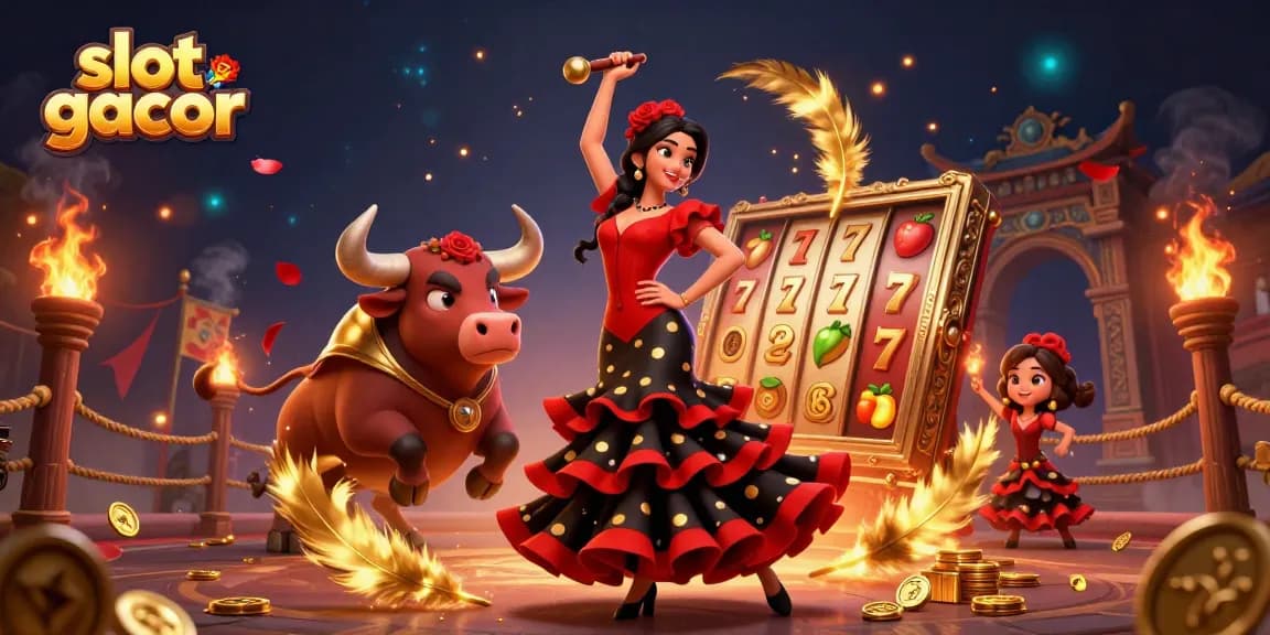 Spin the reels at slot gacor with dynamic characters and vibrant casino elements.