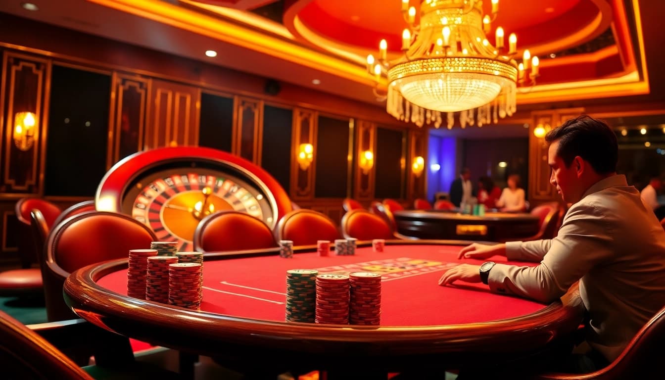 SODO CASINO vibrant poker game scene with professional players and luxury décor