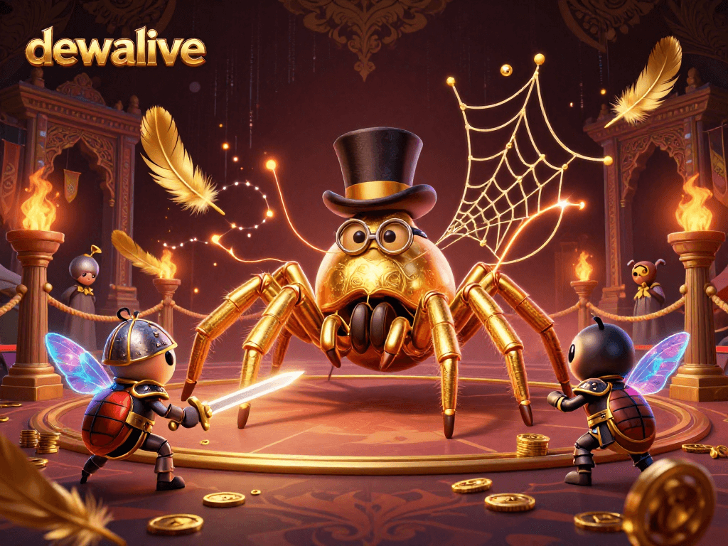 Dewalive menawarkan suasana kasino yang mendebarkan dengan tarantula emas dan ksatria kecil beraksi.