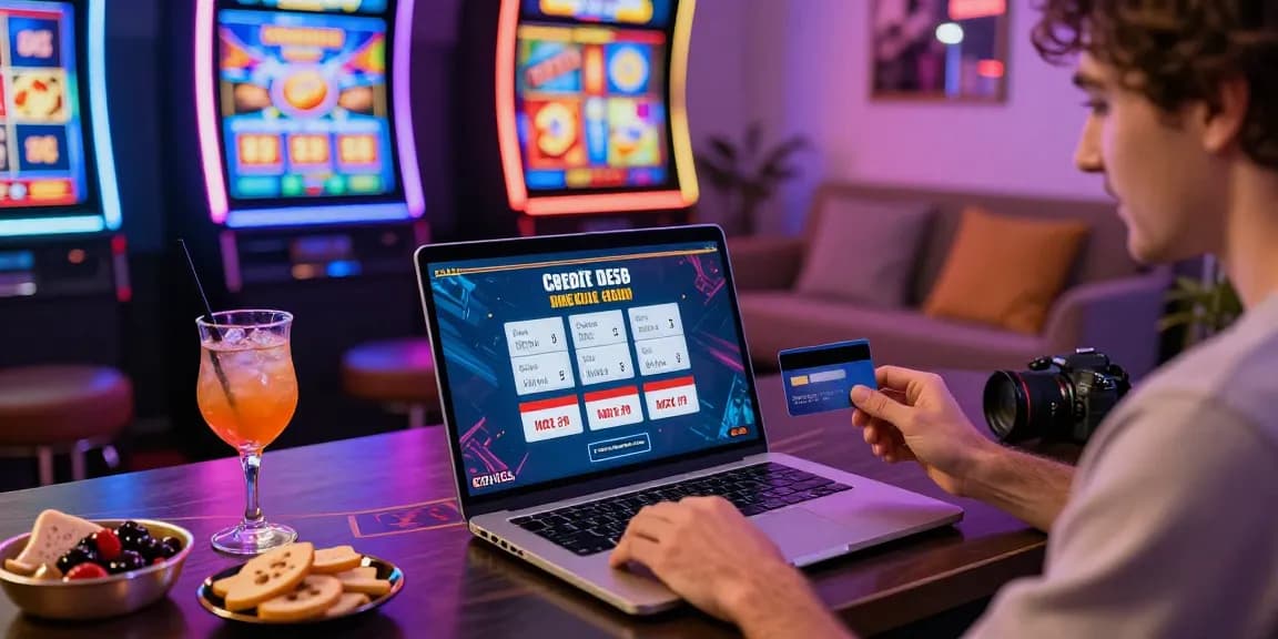 Engaging scene of a player at ashbydelazouchmuseum.org.uk exploring credit card casinos with vibrant game displays and cozy ambiance.
