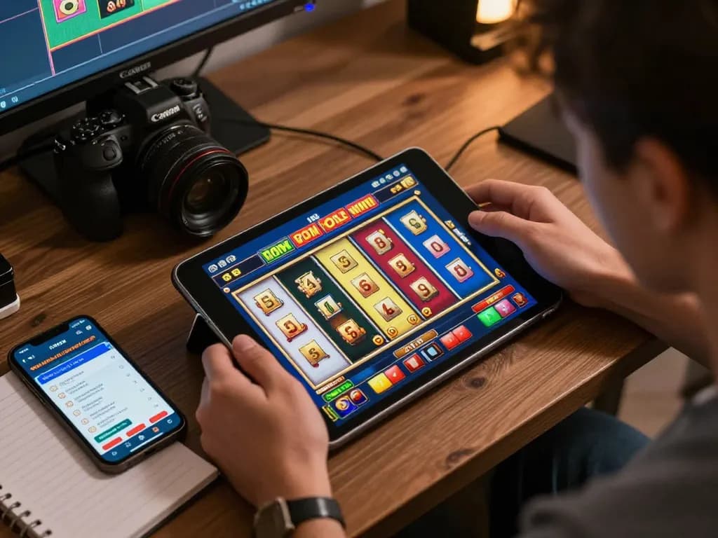 Activating the promo terbaru INDOSLOT88 2026 while enjoying online slots on a tablet.
