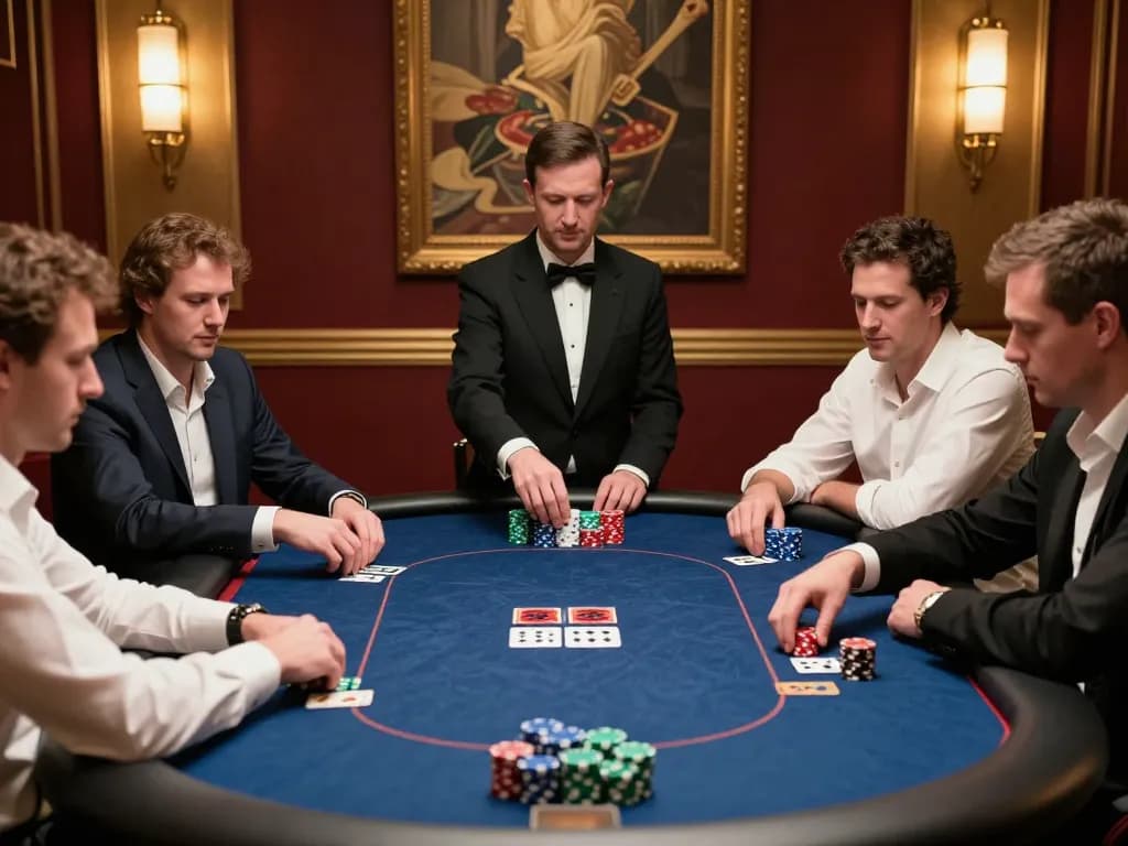 Players showcase their skills in a du88 poker game with colorful chips and strategic decisions.