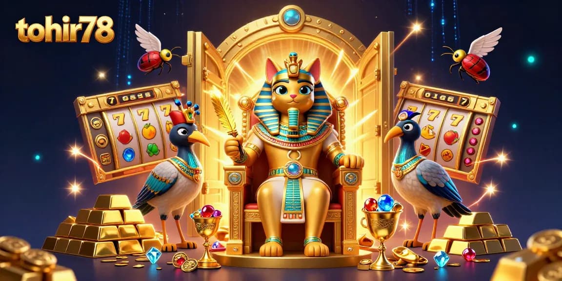 Menangkan jackpot dengan pengalaman bermain tohir78 dalam desain ilustrasi kasino yang magis.