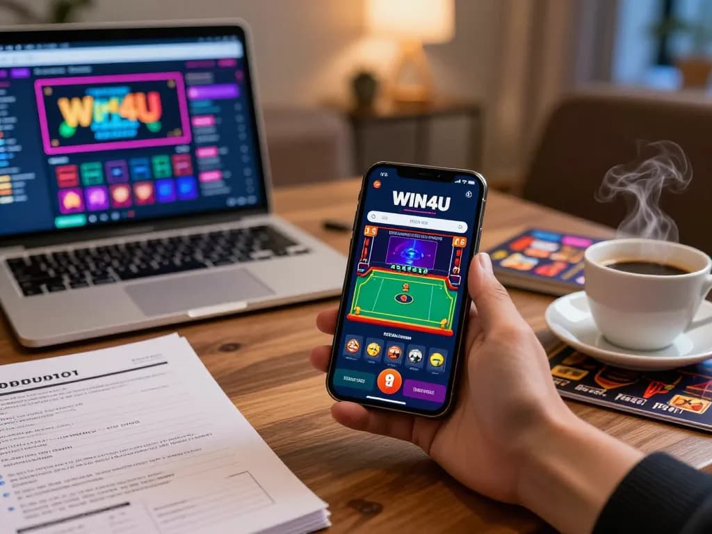 WIN4U app interface showcasing live dealer action for an engaging online gambling experience