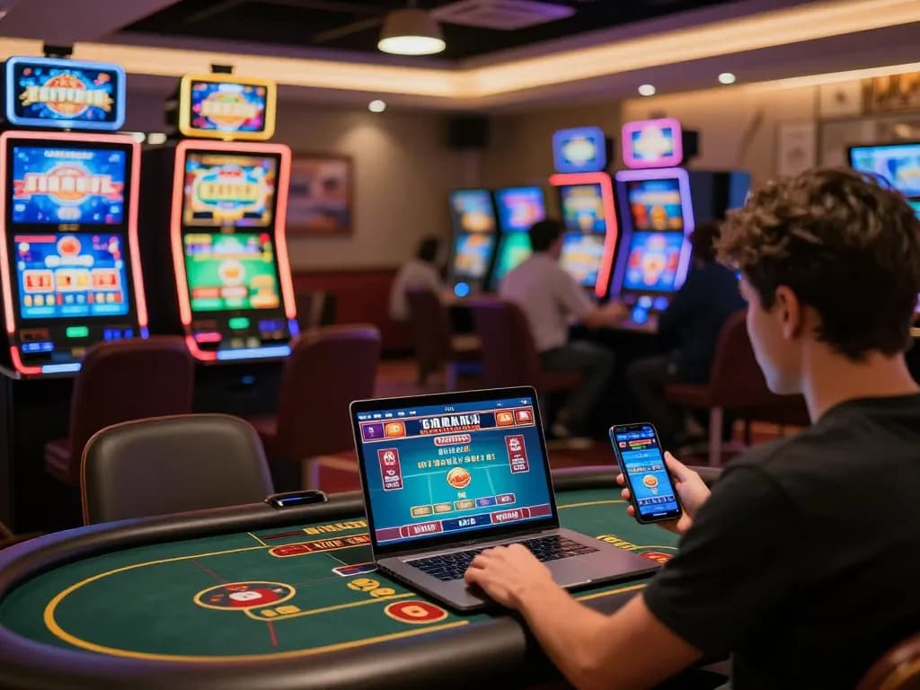 Engaging online gaming session with 789WIN tablet display and responsible betting strategy.