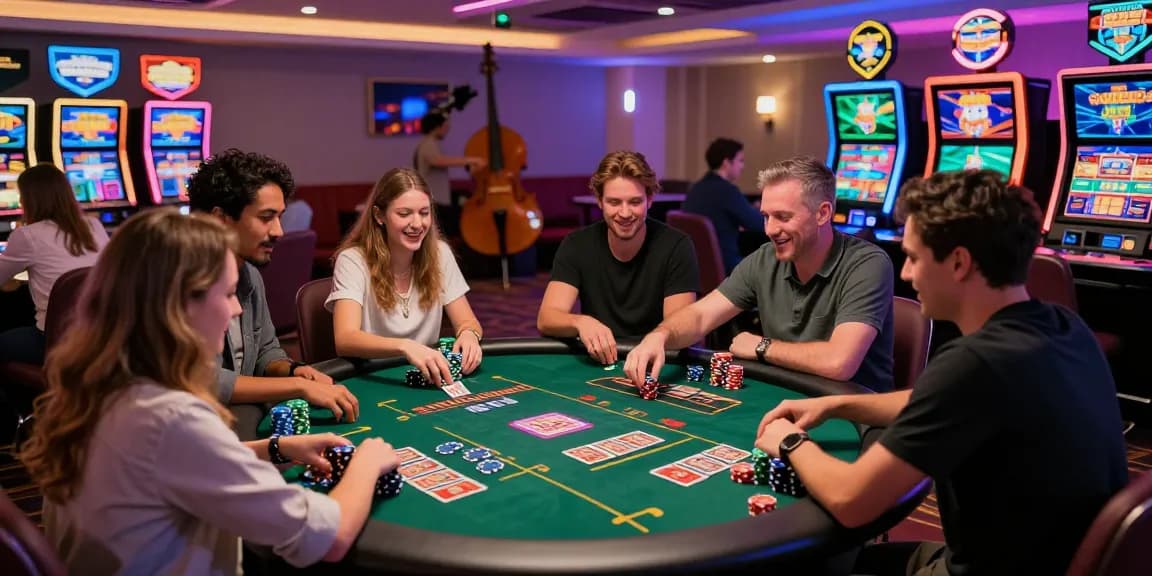Exciting gaming scene at credit card casinos UK featuring diverse players enjoying thrilling games while at https://aisa.org.uk.