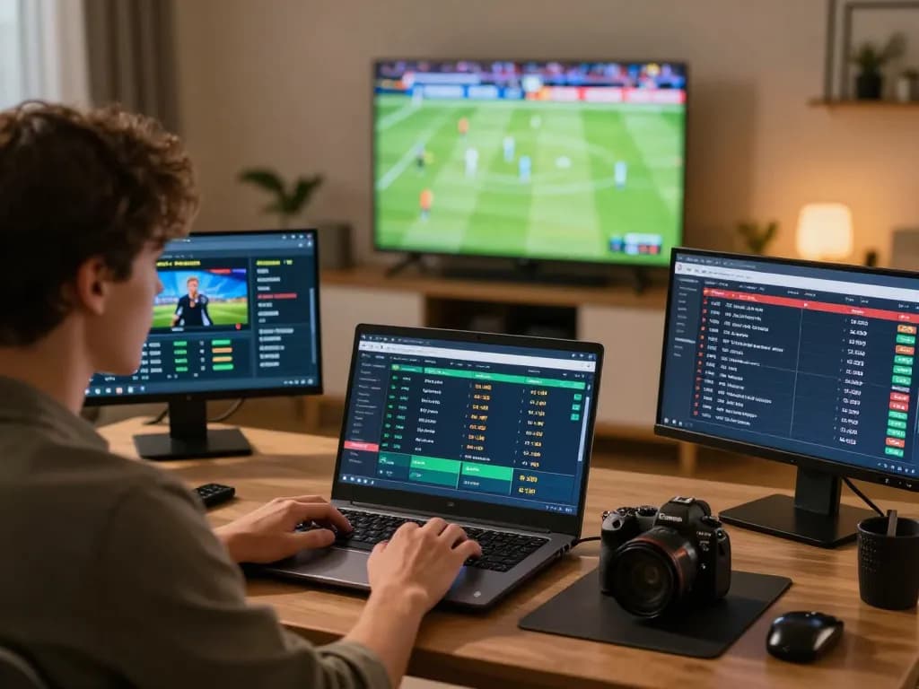 Engaging sports betting scene on trang chủ 789bet with user focused on live odds and game strategy.