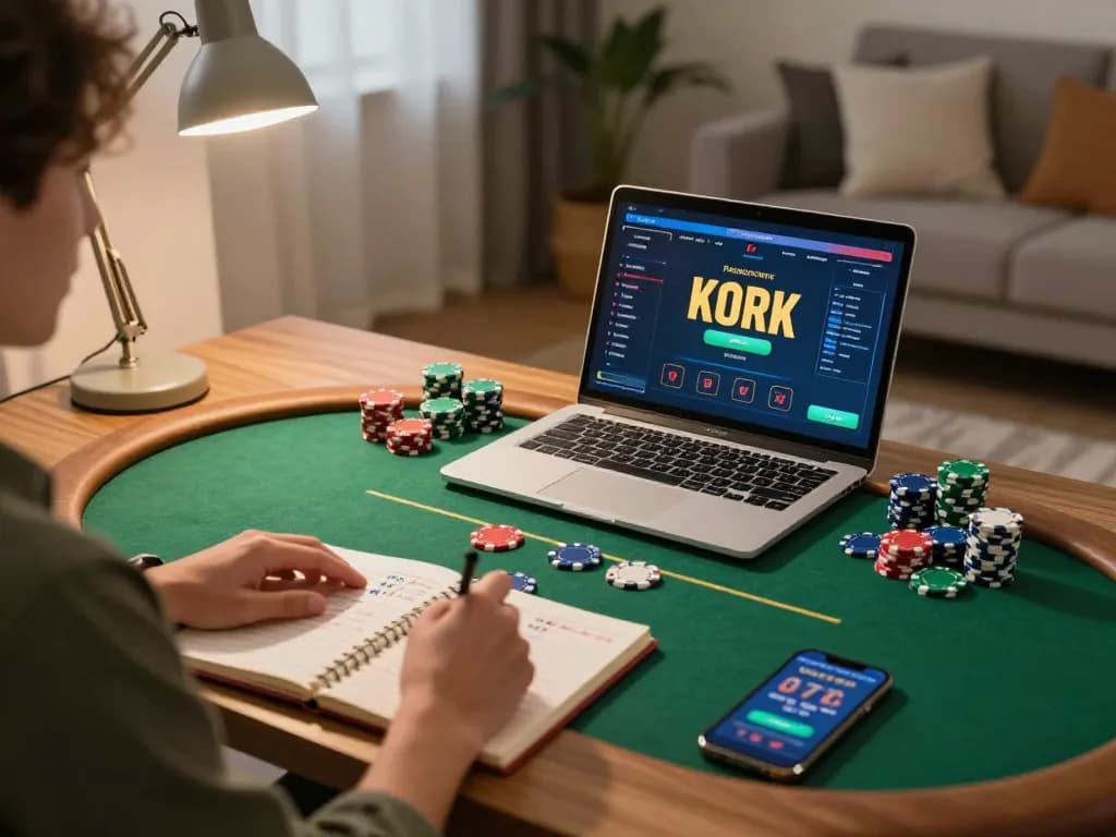 Engaging in poker gameplay on iwin club with colorful poker chips and strategy notes.