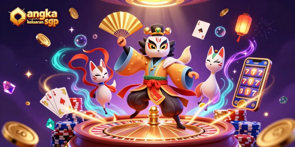 Engage with angka keluaran sgp while exploring elaborate casino illustration featuring vibrant characters and dynamic game elements.