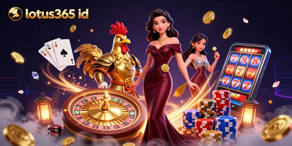 Engage with the vibrant atmosphere of lotus365 id in an exciting casino scene filled with gold coins and gaming elements.