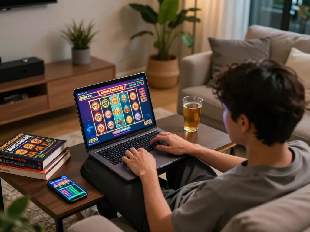 Engaging in situs slot gacor gameplay online from a cozy home setup with dynamic visuals