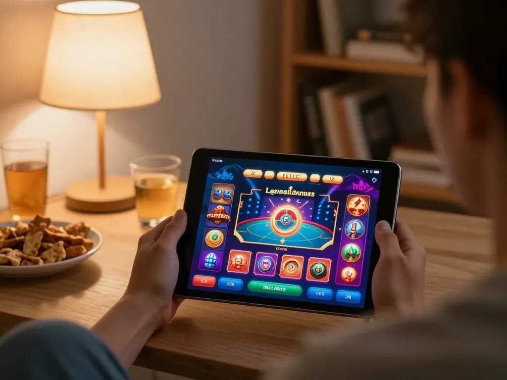 vin88 player engaging with casino app, showcasing online gaming strategy and responsible gambling.