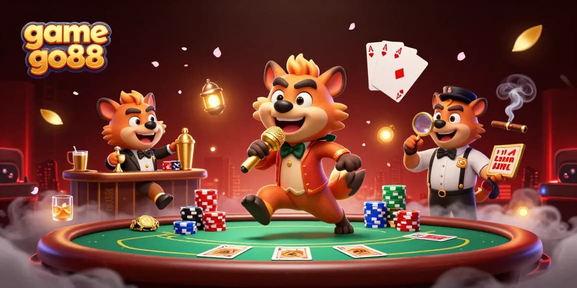 Engage in thrilling moments at game go88 with hyenas in a vibrant casino scene.