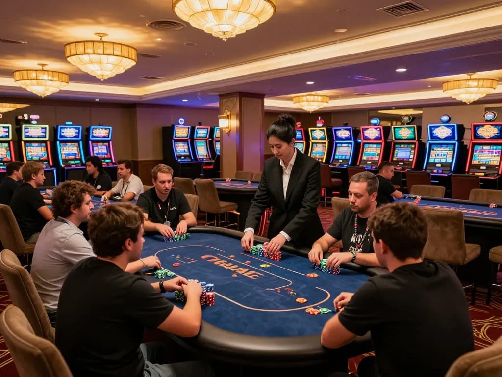 GO88 players enjoying a thrilling poker game in a luxurious casino setting