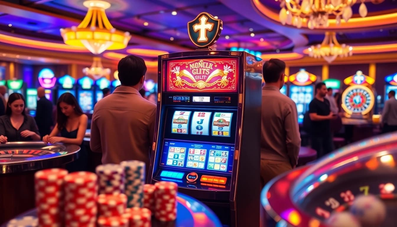 Memikat pemain di mesin slot AMAN788 yang menikmati gameplay menarik di bawah cahaya terang.