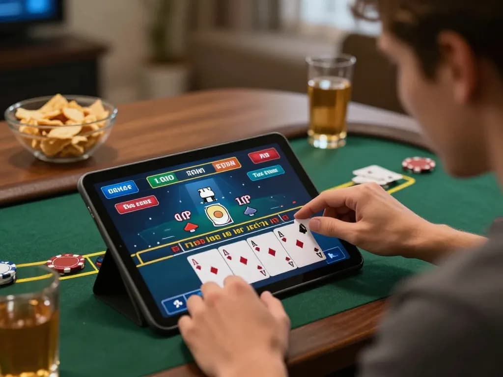 SC88 player strategizing during a live dealer blackjack game online from a cozy home setup.