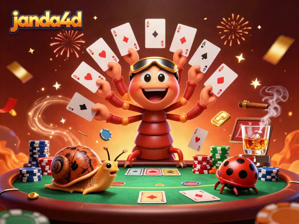 janda4d menghadirkan dealer kartun dan pemain dengan kumpulan chip poker megah dalam permainan yang menyenangkan.