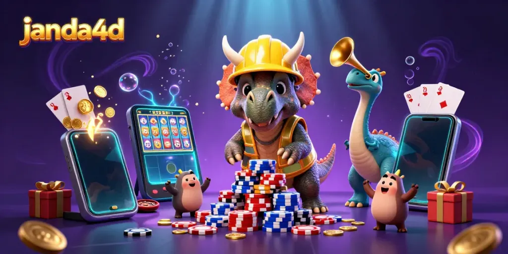 Menyaksikan triceratops membangun piramida chip poker di janda4d dengan efek yang memukau