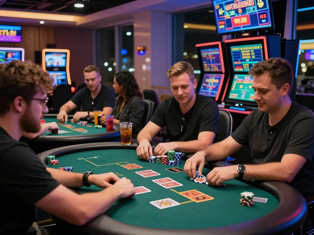 Exciting live gaming experience at https://rr99.it.com/ featuring players engaged at a dealer's table.