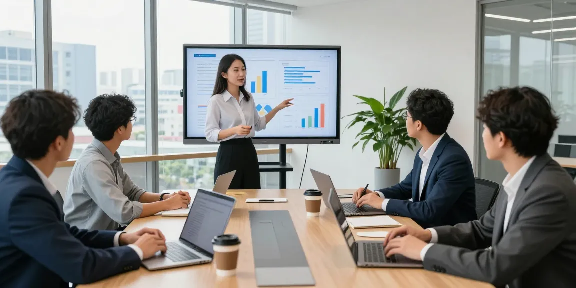 Team collaborating in a conference room at https://aisa.org.uk, showcasing data analysis and strategic discussions.