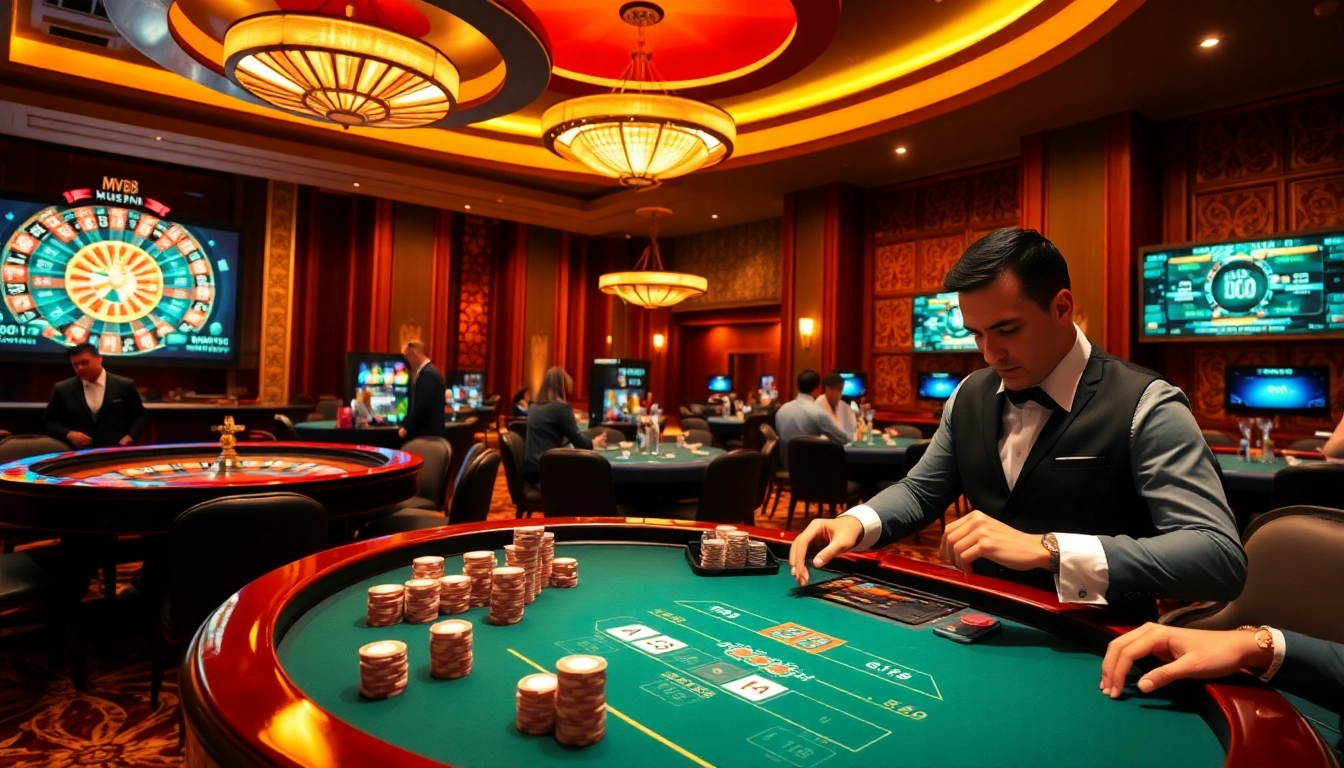 Experience thrilling casino action at MV88 with poker games and roulette excitement.