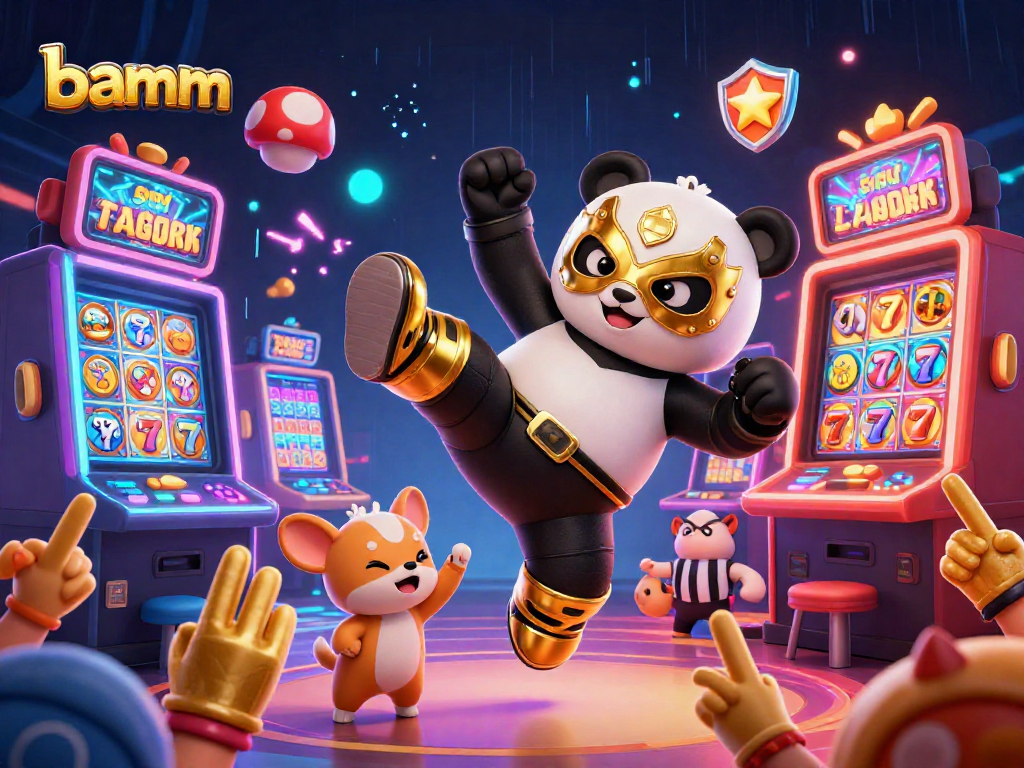 Engage with bamm's dynamic world of slot gaming featuring animated characters and vibrant casino elements.