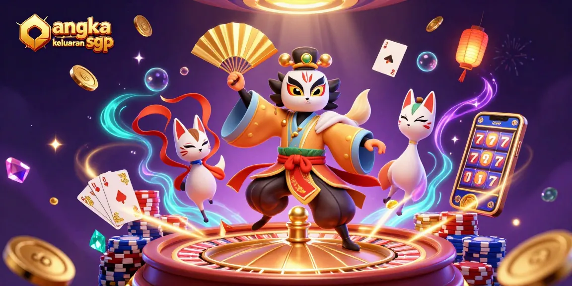 Engage with angka keluaran sgp while exploring elaborate casino illustration featuring vibrant characters and dynamic game elements.
