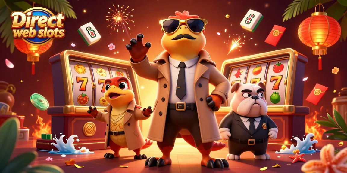 Engage with Direct web slots immersive experience in this vibrant 3D casino illustration.