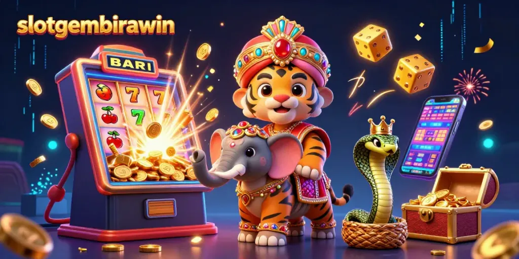 Experience exciting gaming adventures with slotgembirawin in this vibrant and dynamic casino illustration.
