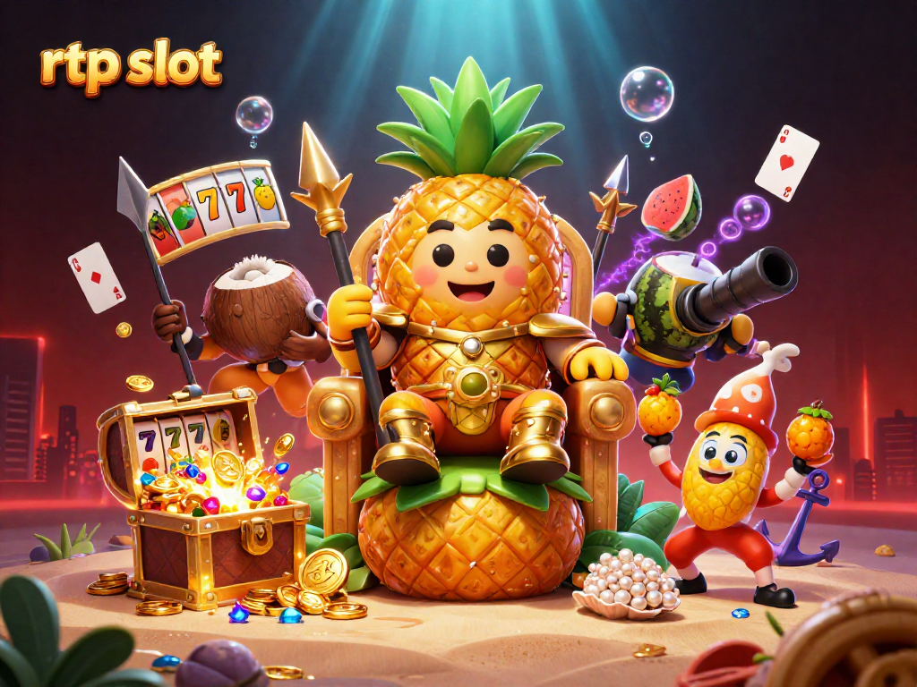 Experience vibrant rtp slot action with animated characters and casino elements in a dynamic illustration.