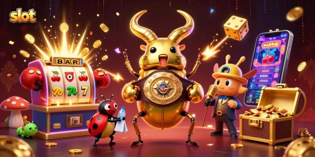 Mainkan slot dengan karakter menarik dalam ilustrasi 3D penuh warna dan keberuntungan.