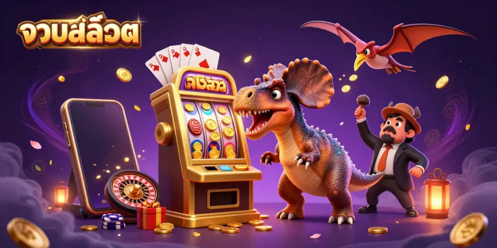 Catch the golden coins pouring from a slot machine in this thrilling รวมสล็อต scene.