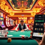 Experience the thrill of WW88 online gaming with vibrant casino visuals of tables and slots.