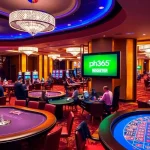 Exciting gaming atmosphere showcasing the ph365 register feature amidst vibrant casino tables.