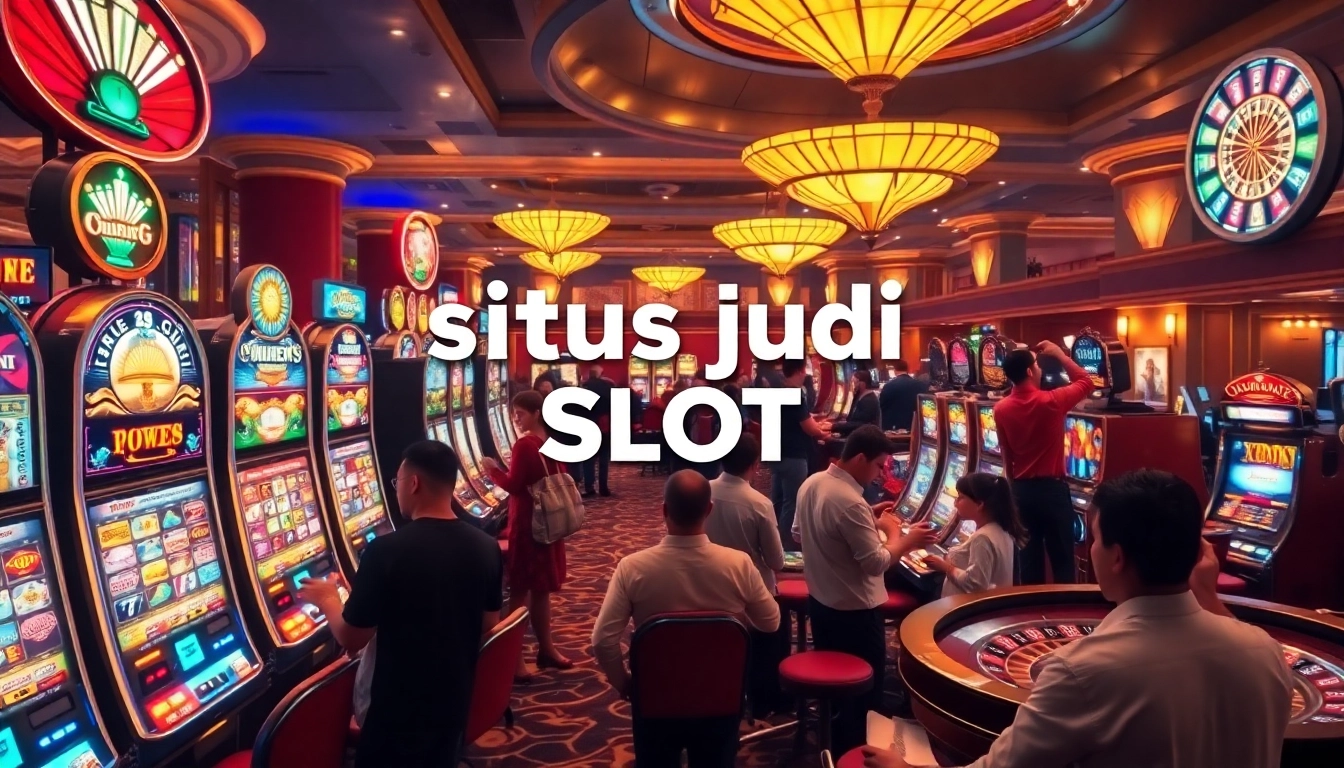 Players enjoying a diverse selection of situs judi slot machines in a vibrant casino.