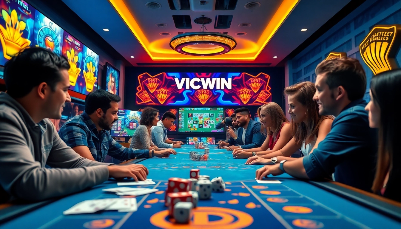 Players enjoying the VICWIN online casino experience with engaging gaming interfaces.