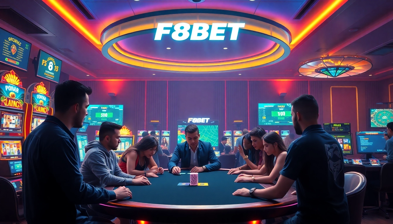 Experience the exciting online gaming world at https://f8bet.io/ with vibrant casino scenes and enthusiastic players.