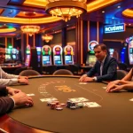 Competitive players at a PG88 poker table enjoying an exciting game.