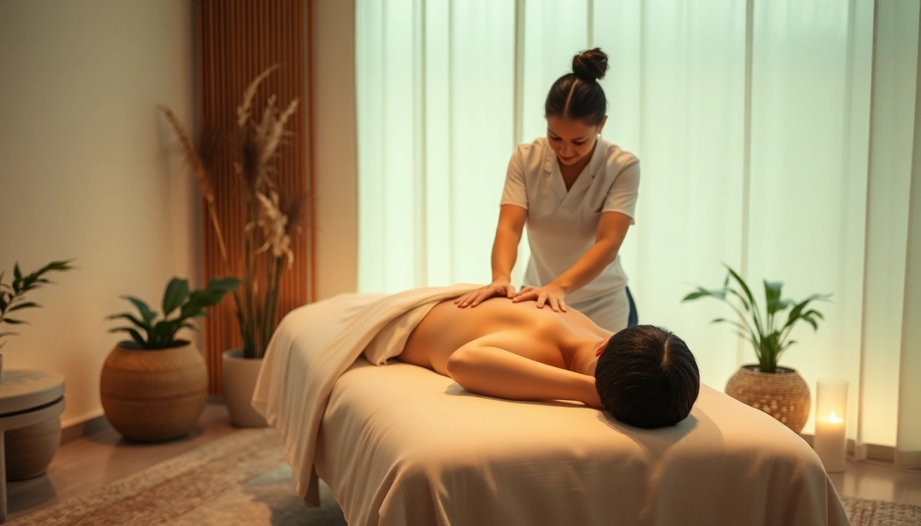 Relaxing 동탄출장마사지 in a serene environment with a professional therapist.