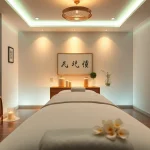 Relaxing massage room for 동탄출장마사지 with tranquil decor and calming ambiance.