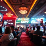 Exciting online gaming scene at go99. com showcasing players and casino games.